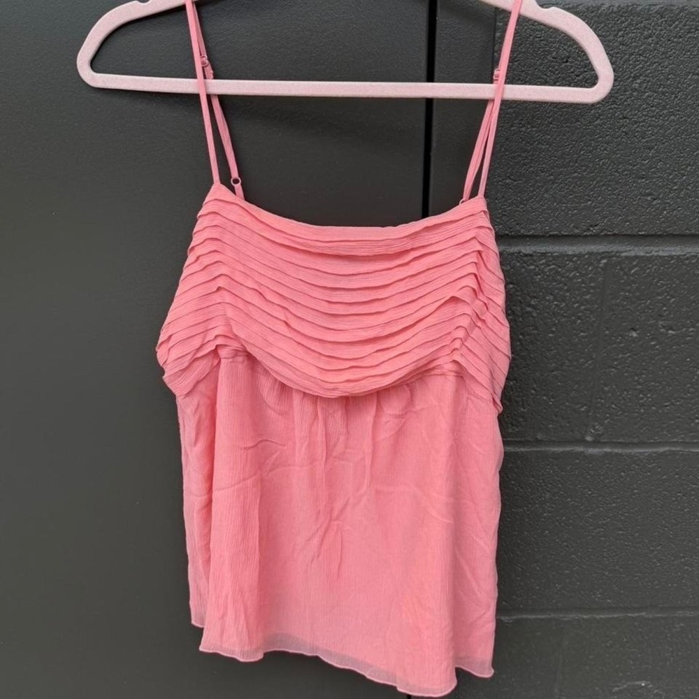 Vintage GAP coral 100% silk ruched cami top Size 10